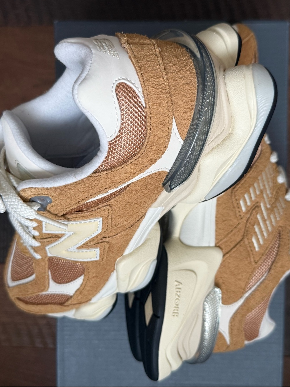 Women’s New Balance Tan & Cream Mesh Suede Sneakers - Picture 6 of 6